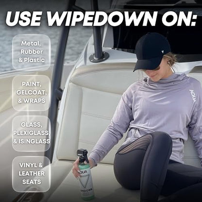 AquaClean WIPEDOWN Ceramic Quick Detailer Spray & Waterless Wash | SiO2 Hydrophobic Coating | Car, Truck, Boat, RV, Motorcycle & Off-Road | UV Protection | Shine & Protect | USA Made | 16oz