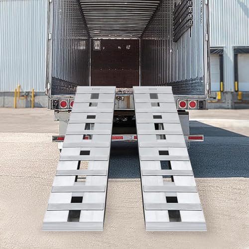 Loading Ramps 6000 Lbs, 2Pcs Folding Powerspots Loading Ramps for Pickup Trucks Bed,Truck Car Auto Trailers Ramps with Load Straps for Motorcycles, ATV/UTV, Lawn Mmowers, Tractors, 60" L x 12" W