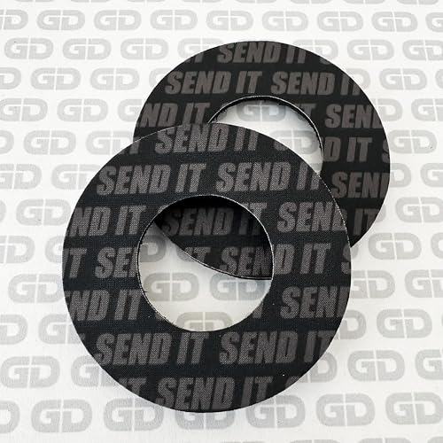 Gripdonuts.com® MX Grip Donuts for Dirt Bike Motorcycle BMX - Send It (2 Colors) - color: Black