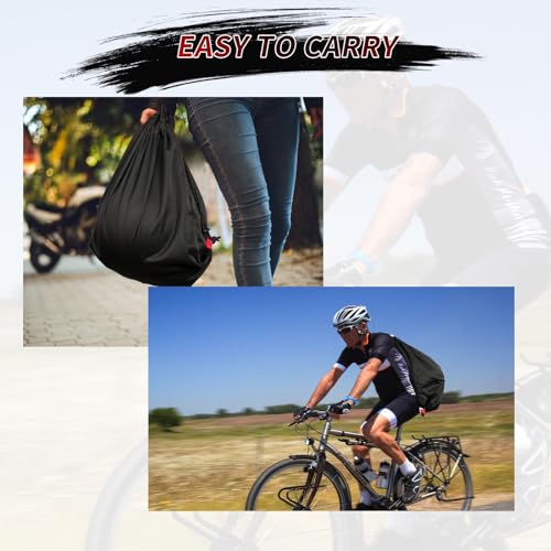 Motorcycle Helmet Bag, Drawstring Helmet Storage Bag Large Capacity For Ski Snowmobile Bicycle Welding Sports Riding Dirt Bike Motocross Cycling ATV UTV Helmet Lightweight (Black)