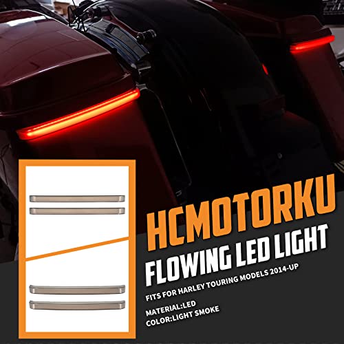 LED Saddlebag Lights Fit for Harley Touring Road Glide Street Glide Electra Glide 2014–2024 Running Brake Tail Turn Signal Lamp Sequential Rear Strip - color: Beige Lens