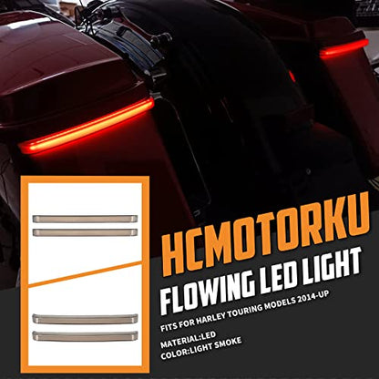 LED Saddlebag Lights Fit for Harley Touring Road Glide Street Glide Electra Glide 2014–2024 Running Brake Tail Turn Signal Lamp Sequential Rear Strip - color: Beige Lens