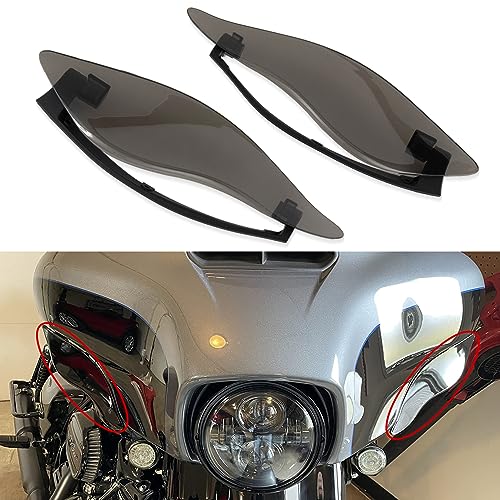 Fairing Air Deflectors, PSLER Fairing Side Wing Windshield, Fairing Side Shield, Adjustable Wind Deflectors for Electra Glide Street Glide Trike 2014-2023, Smoke