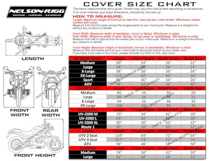 Nelson Rigg USA Defender Extreme Motorcycle Cover; Waterproof; Outdoor All Weather; Fade Resistant; Ventilated; Reflective; Lock Grommets; Storage Bag (X-Large) - size: X-Large Motorcycle
