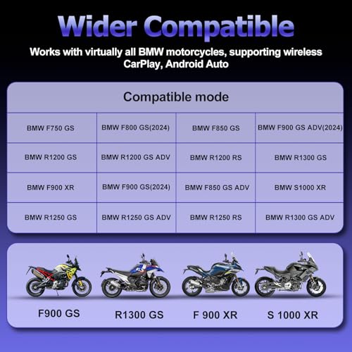 LBW 6.5 Inch Motorcycle CarPlay GPS for BMW, Ultra-Bright CarPlay Screen, 1200 Nits Bright Waterproof HD Touch Screen, Plug&Play Lossless Installation, iOS/Android Native Protocol Support - size: BM 6.5"+Native control+Lossless Installation