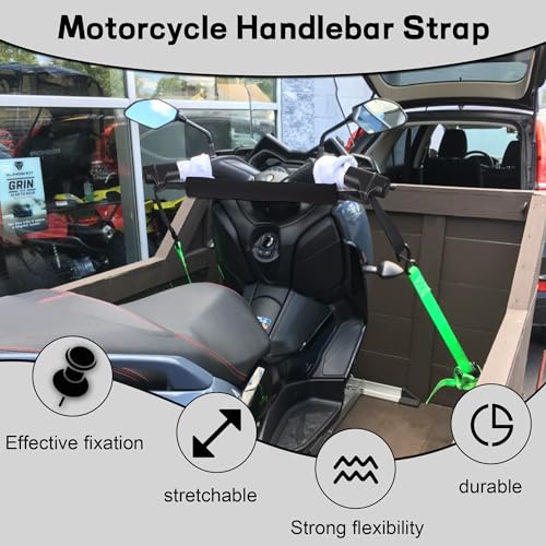 Motorcycle Handlebars Straps, Tie-Down for 32" Handlebars | Cups Protect Grips/Fairings, Fleece Cover Protect Fuel Tank Paint, For Sportbikes Dirt Bike Scooter