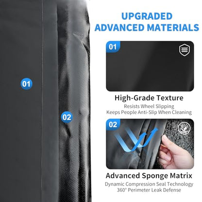 MIALUTY® Garage Floor Mat,(7'9" x 16'),Heavy Duty PVC Under Car Containment Mat with Raised Edge Waterproof Oil-Proof Non-Slip Against Snow Rain Mud All-Weather Easy to Clean - size: 7'9" x 16'