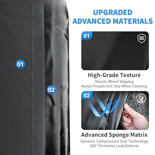 MIALUTY® Garage Floor Mat,(8'6" x 20'),Heavy Duty PVC Under Car Containment Mat with Raised Edge Waterproof Oil-Proof Non-Slip Against Snow Rain Mud All-Weather Easy to Clean - size: 8'6" x 20'