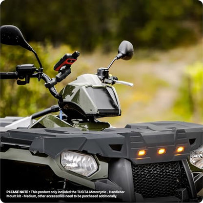 TUSITA Motorcycle Handlebar Mount - Small Base with Double Socket Arm Medium - 1" B Size - size: Medium Arm