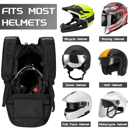 Motorcycle Backpack, Waterproof Helmet Backpacks for Men Large Capacity Storage Motorcycle Bag with Reflective Stripe - size: Medium