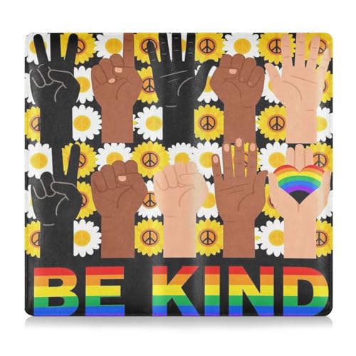 GuoChe Pu Leather Registration and Insurance Card Holder Men Women Document Wallet for any Car, Truck, Motorcycle, Trailer or Boat Be Kind Rainbow Sign Language Lgbt Pride Equality Kindness - color: 11