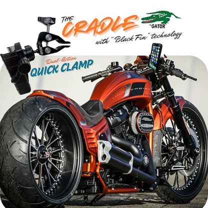 THE GATOR Cell Phone Holder with Both MagSafe and Cradle Options Included! Phone Mount for Golf Cart, ATV Accessory, Quad, Bicycle, Motorcycle, Car, Boat, Scooter, Photography Fits Most smart Phones
