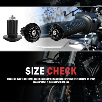 2026 New 2PCS Motorcycle Bar Ends Plugs,Anti-Scratch Handlebar End Plugs Fit 22 mm(7/8") Handlebars Grips,Universal Aluminum Alloy Handlebar End Caps Motorcycle Parts