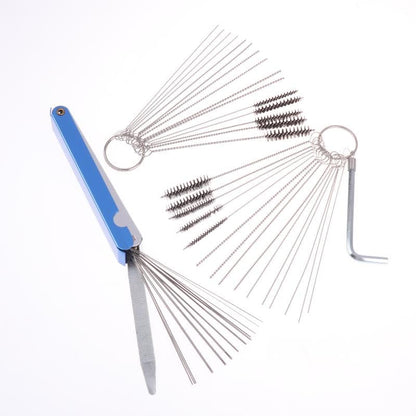 1 Set Cleaner Tools Carburetor Carbon Dirt Jet Remove Cleaning Needles Brushes for Automobile Motorcycle ATV Welder Carb Chainsaw - size: MediumA