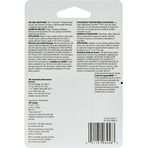 3M Scotchlite Silver Reflective Tape, 03456, 2 in x 36 in, 1 Roll - color: Silver