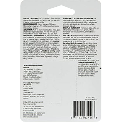 3M Scotchlite Silver Reflective Tape, 03456, 2 in x 36 in, 1 Roll - color: Silver