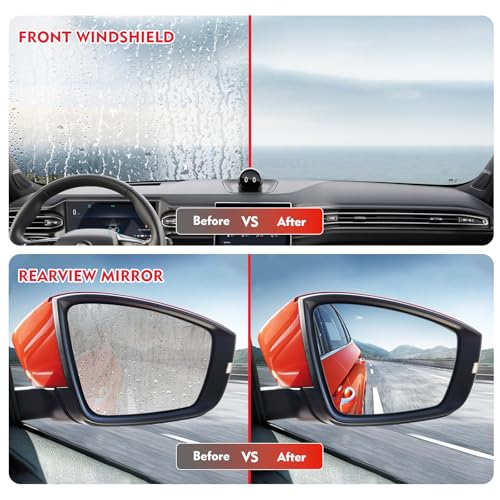 Automotive Oil Film Cleaning Brush with Reusable Foam Sprayer, Upgraded Antifog Glass Cleaning Board, Glass Oil Film Remover for Car Windows & Windshields (Black)