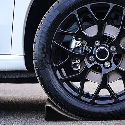 Fasmov 4 Pack Solid Rubber Heavy Duty Wheel Chock, Premium Chock for Car, Travel Trailers, RV, Truck, and ATV - size: 4 Pack