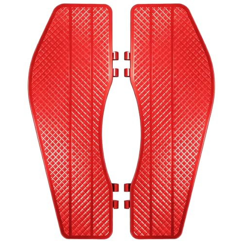 Red Big Rider's Floorboard, Front Footboards Foot Padels Footrest for Harley Touring Road King/Road Glide/Street Glide/Electra Glide/Ultra 1986-2025, Softail 1986-2017 - color: Driver Floor Board-Red