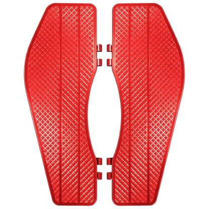 Red Big Rider's Floorboard, Front Footboards Foot Padels Footrest for Harley Touring Road King/Road Glide/Street Glide/Electra Glide/Ultra 1986-2025, Softail 1986-2017 - color: Driver Floor Board-Red