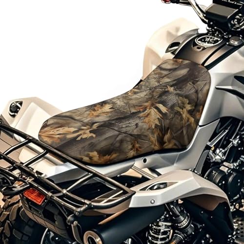 SEANATIVE ATV Accessories Motorcycle Seat Cover Universal Motorcycle Flexible Seat Protector Breathable Padded Camo Hunting Print Protector Water-resistan Motorcycle Cushion Covers - color: Camo Hunting Print