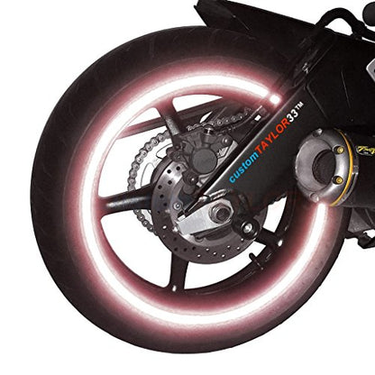 customTAYLOR33 Special Edition Pink High Intensity Grade Reflective Copyrighted Safety Rim Tapes, 17" (Rim Size for Most SportsBikes) - size: 17"