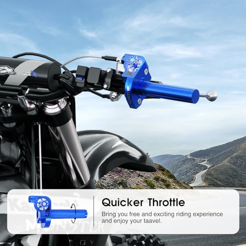 Throttle Grip Throttle Cable Motorcycle 22mm Universal CNC Aluminum Accelerator Throttle Twist Grips Handlebars for KLX CR CRF EXC XR TTR CB SSR ATV Dirt Bike Pit Bike - color: Blue