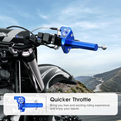 Throttle Grip Throttle Cable Motorcycle 22mm Universal CNC Aluminum Accelerator Throttle Twist Grips Handlebars for KLX CR CRF EXC XR TTR CB SSR ATV Dirt Bike Pit Bike - color: Blue