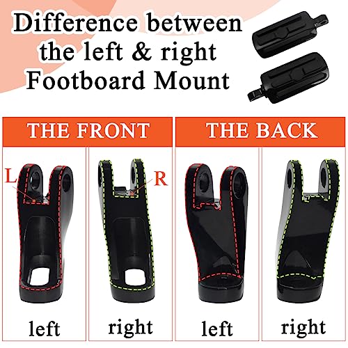 FOVPLUE Passenger Mini Footboard, Passenger Footpegs w/Mount Kit for Harley Touring 1993-2025 CVO Electra Glide Road Glide Road King Street Glide Ultra Classic Ultra Limited Revival FLH, Gloss Black#2 - color: Black Passenger Footpegs
