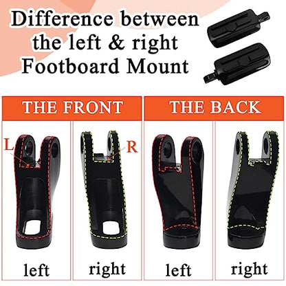 FOVPLUE Passenger Mini Footboard, Passenger Footpegs w/Mount Kit for Harley Touring 1993-2025 CVO Electra Glide Road Glide Road King Street Glide Ultra Classic Ultra Limited Revival FLH, Gloss Black#2 - color: Black Passenger Footpegs