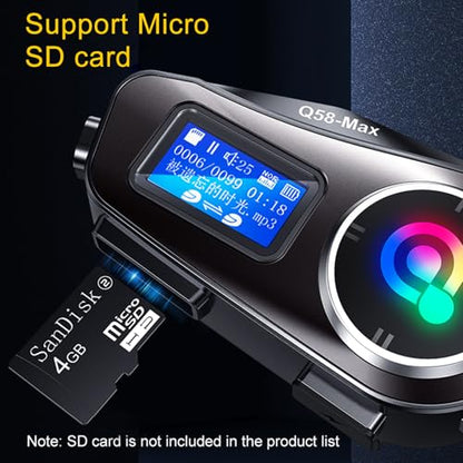 Motorcycle Bluetooth Headset with 500M Intercom, Dual BT5.3 Chip, IPX6 Waterproof, AI Voice Control, LCD Display, 300H Standby, 25H Talk Time, Compatible with Android/iOS Helmet Comm System