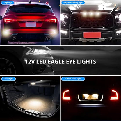 4Pcs 23mm DC 12V Black shell Eagle Eye Cob LED Car Fog DRL Daytime Running Light Backup Reverse Tail Rock Lights Headlights Signal Lamp Small bulb DIY use for car and motorcycle (Warm white) - color: Warm white