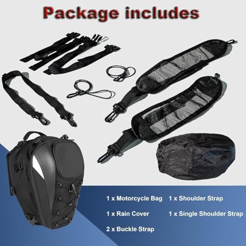 Motorcycle Tail Bag for Yamaha MT09 MT 09 Tracer 900 XSR900,Expandable Helmet Backpack,Large Capacity Rear Seat Luggage,Waterproof Dual Shoulder Travel Pack