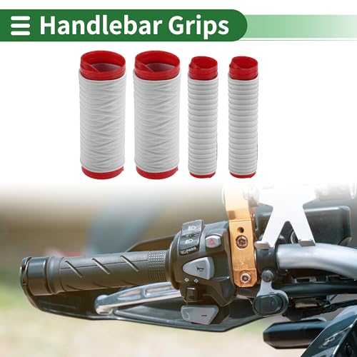 1.57" /40 mm 1.57 "/40 mm Motorcycle Hand Grips Cover Kit Non Slip Silicone Handlebar Grips Beige 1 Set Spiral Cross Pattern - color: Beige