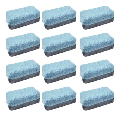 12PCS Ceramic Coating Applicator Sponge, 4.13'' x 1.84'' Microfiber Car Detailing Applicator Pad, Rectangular Car Foam Cleaning Pad, Auto Polishing Pad for Wax, Paint, Sealant (Blue) - color: Blue
