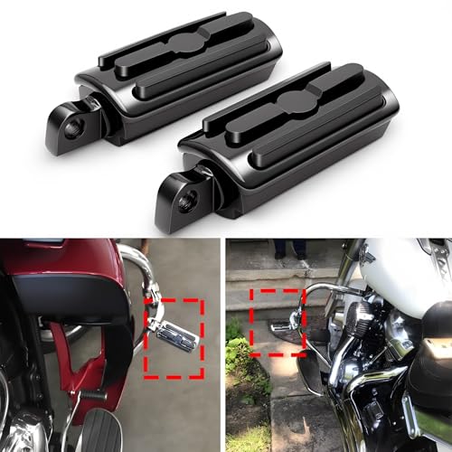 Motorcycle Footrests 10mm HighWay Foot Pegs Fits For Harley Davidson Touring Sportster Dyna Black - color: Black#8