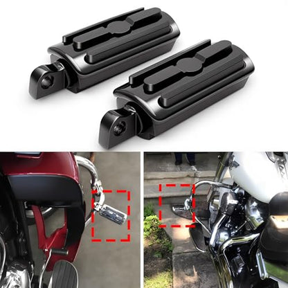 Motorcycle Footrests 10mm HighWay Foot Pegs Fits For Harley Davidson Touring Sportster Dyna Black - color: Black#8
