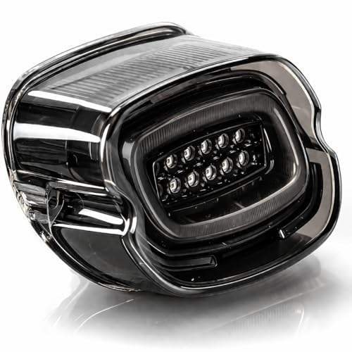 Eagle Lights HALOS Layback LED Tail Light with Turn Signals for Harley-Davidson® Motorcycles - color: Smoked