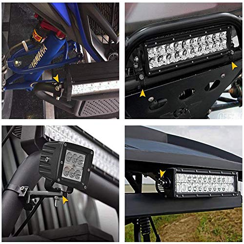 Tube Clamps Mounting Brackets for LED Bar Work Lights Fog Lights - Fit 3" Bull Bar, 2pcs - size: 3"