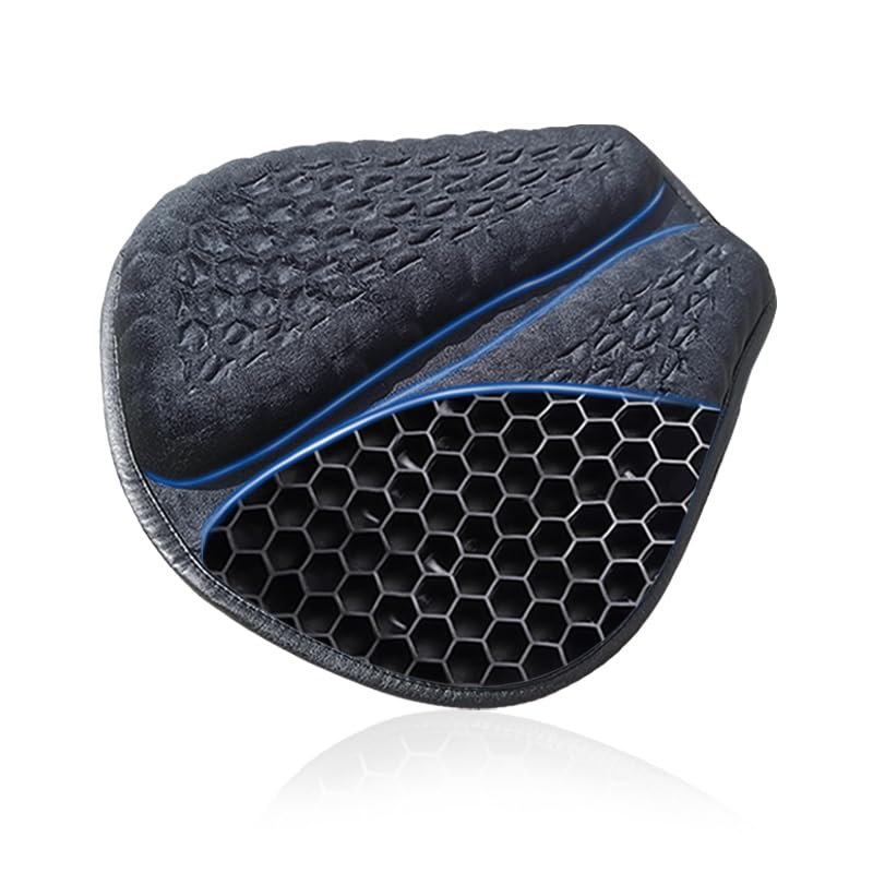 Feiteplus Gel Breathable Honeycomb Seat Cushion Velvet Cover 3D Honeycomb Structure Tailbone Pain Relief Egg Seat Cushion Winter Seat Cushions for Long Rides