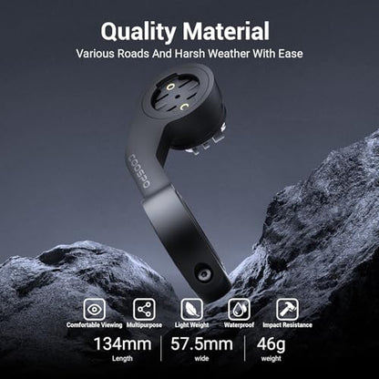 CooSpo Bike Computer Out Front Mount MT5S, Compatible with Garmin and GoPro, Bike Computer Mount Adapter for Handlebar 25.4mm/31.8mm - style: MT5 with adapter