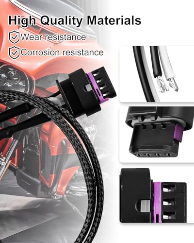 ULZOZN Fog Light Wire Harness Fit for Harley Davidson CVO 2023.5-Later Street Glide CVO/ST Road Glide 2024, Wiring Harness Fit for Baja s1/S2/Squadron Pro/Sport, Universal - style: With Terminals