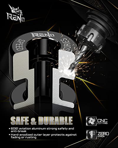 RENO SP1-M6 Aluminum Motorcycle Swingarm Spools Slider PRO, Universal 6MM Compatible with YZF R1 LE R1M R1S R3 FZS1000 FZ1 R6 R6S R7 R9 600R RSV4 RS 125 250 600 (Black, 2 Pcs) - color: Aluminum (smooth), size: 6MM