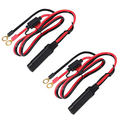 iMESTOU 2FT SAE O Ring Terminal Harness with 10A Fused 2-Pin Quick Disconnect Plug (2PCS-Pack) … - color: 2PCS-Pack