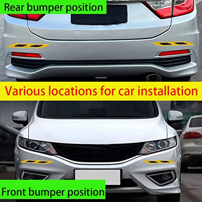 2 PCS Car Strong Reflective Stripe Stickers,Reflective Safety Warning Stripe Stickers for Car,Truck,Motorcycle(Yellow) - color: Yellow