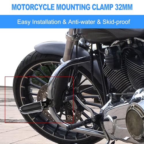 INNOGLOW 32mm 1-1/4" Highway Foot Peg Clamps - Heavy Duty Billet Aluminum Motorcycle Footpeg Bracket Mounts Fit for Engine Guard Frame Tube Harley Honda Yamaha Kawasaki ATV UTV