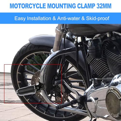 INNOGLOW 32mm 1-1/4" Highway Foot Peg Clamps - Heavy Duty Billet Aluminum Motorcycle Footpeg Bracket Mounts Fit for Engine Guard Frame Tube Harley Honda Yamaha Kawasaki ATV UTV