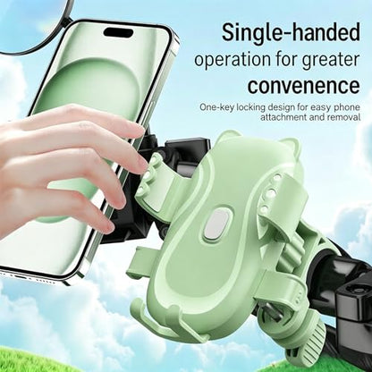 Bike Phone Holder,360° Rotation,Motorcycle Phone,Mount for 4.7-7.2" Devices,Universal Bicycle Phone,Mount for iPhone & Android on Scooter,Mountain Bike,Golf Cart - color: matcha green