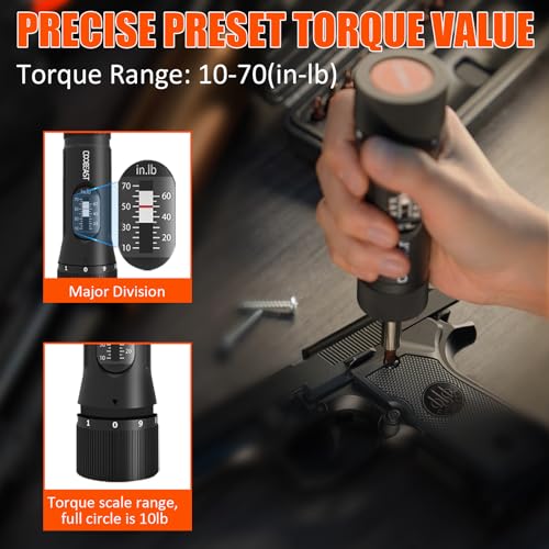 coobeast 13Pcs Preset Torque Screwdriver with S2 Bits, 1/4” Drive Torque Wrench Screwdriver Set for Maintenance, Tools, Bike Repairing and Mounting, Inch Pound Torque Range 10-70 In-lb - size: 13 PCS