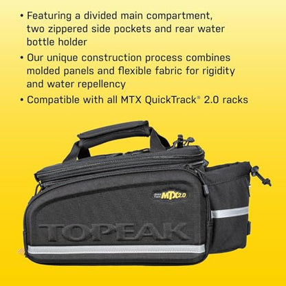 Topeak MTX TrunkBag - Rear Bicycle Bag - Spacious Storage and Easy Mounting - style: No Panniers, Expandable Top
